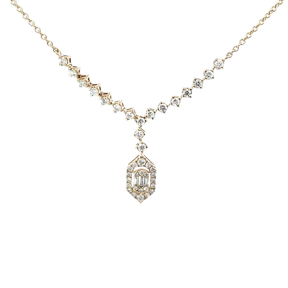 14K Yellow Gold 0.70 cttw Diamond Pendant