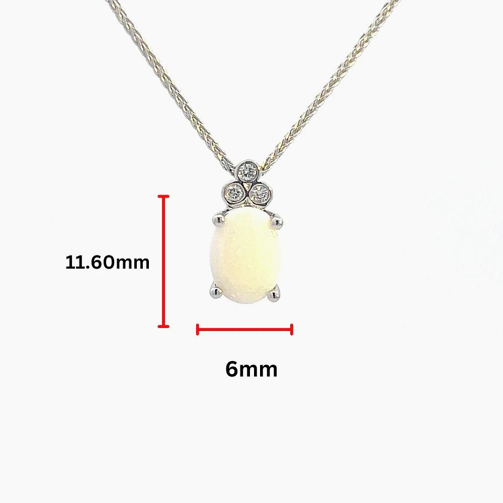 10K Gold Opal and Diamond Pendant
