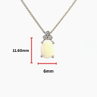10K Gold Opal and Diamond Pendant