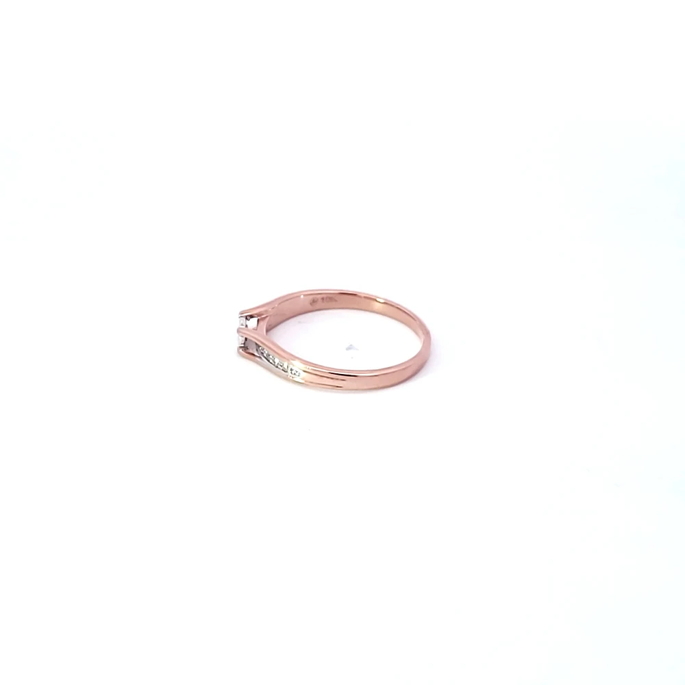 10K Rose Gold 0.10cttw Diamond Ring - Size 6.5