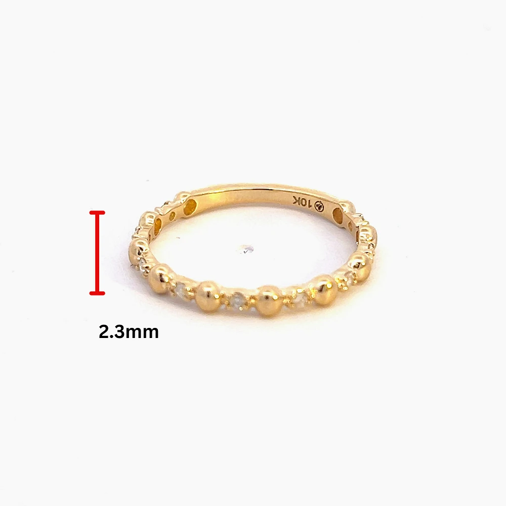 10K Yellow Gold 0.10cttw Diamond Ring, size 6.5