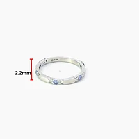 10K White Gold Tanzanite & Diamond Ring, size 6.5