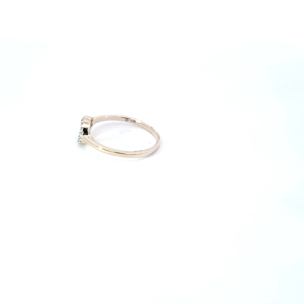 10K White & Yellow Gold 0.04cttw Diamond Double Circle/Eternity/Infinity Ring, size 6.5