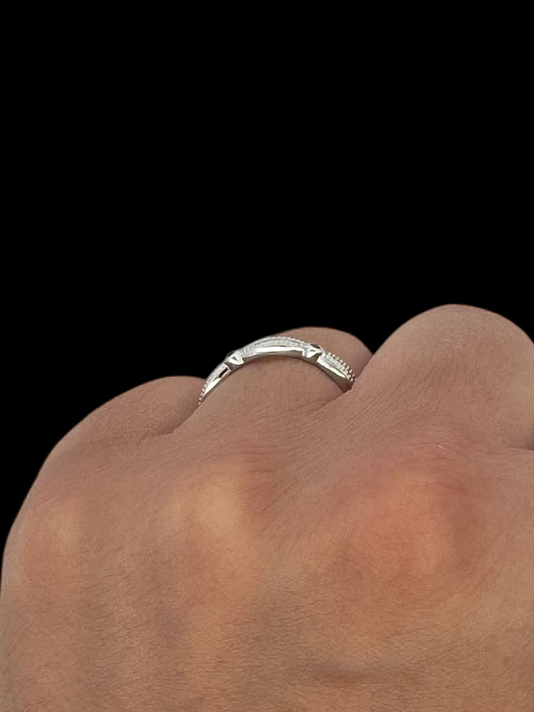 10K White Gold Garnet Ring - 4