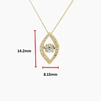 10K Yellow Gold 0.22cttw Diamond Pulse Pendant, 18"