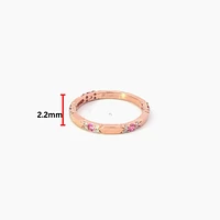 10K Rose Gold Pink Sapphire & Diamond Ring, size 5.75 - 4.5