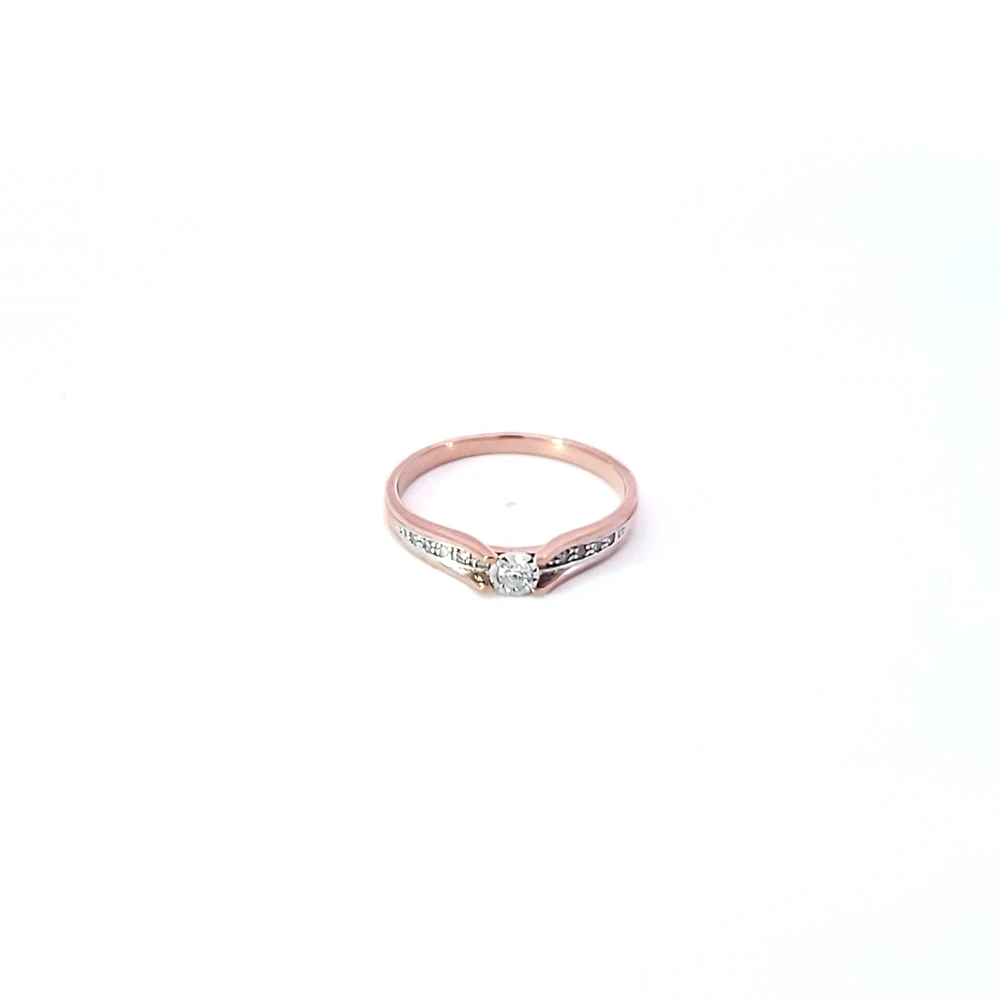 10K Rose Gold 0.10cttw Diamond Ring - Size 6.5