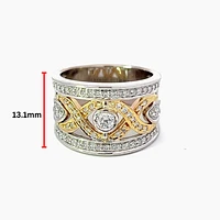 14K White and Yellow Gold 0.72cttw Canadian Diamond Ring - size 6.5