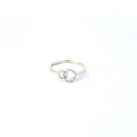 10K White & Yellow Gold 0.04cttw Diamond Double Circle/Eternity/Infinity Ring, size 6.5