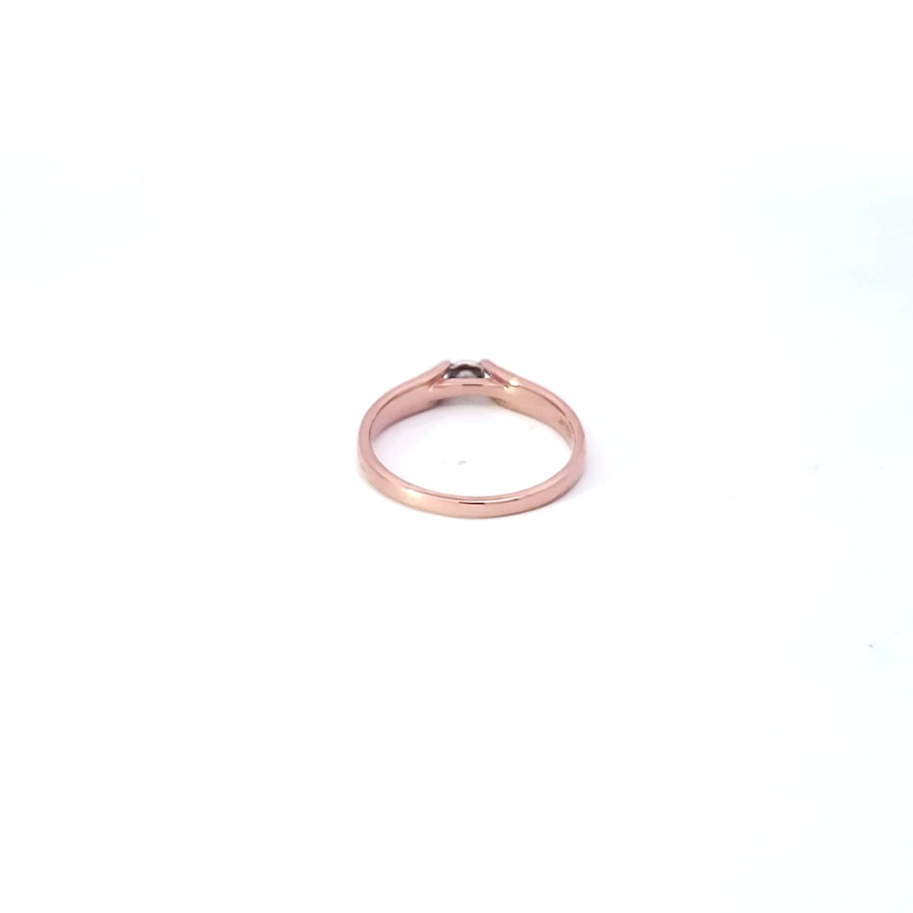 10K Rose Gold 0.10cttw Diamond Ring - Size 6.5