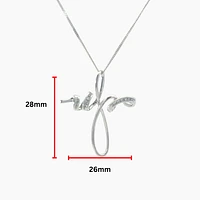 10K White Gold 0.06 cttw Diamond Cross Pendant, 18"