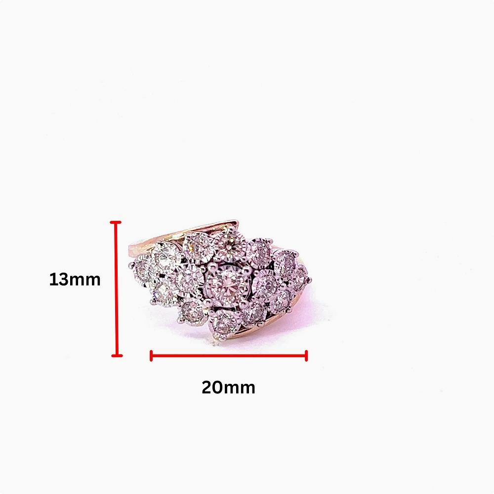 10K Yellow Gold 1.00cttw Diamond Ring - size 6.5