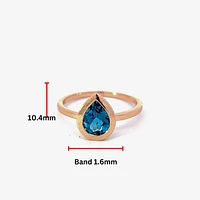 14K Rose Gold 0.91cttw Blue Topaz and 0.09cttw Diamond Ring - Size 6