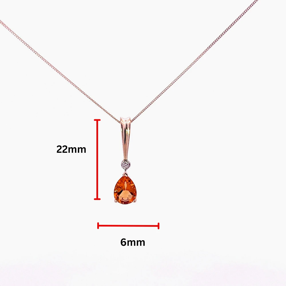 10K Yellow Gold cttw Diamond and Citrine Pendant