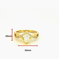 14K Yellow Gold 0.76cttw Marquise Cut Lab Grown Diamond Ring, 6 - / White