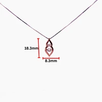 10K White and Rose Gold 0.20 cttw  Diamond  Pulse Pendant, 18"