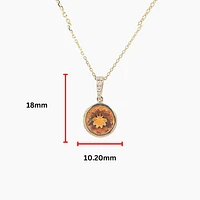 14K Yellow Gold 2.28cttw Citrine and 0.16cttw Diamond Pendant, 18"