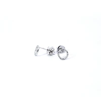 14K White Gold 0.10 cttw Diamond Earrings