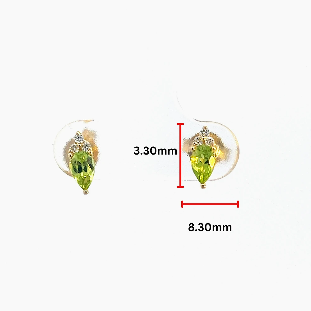 10K Yellow Gold Peridot and Diamond Earrings