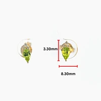 10K Yellow Gold Peridot and Diamond Earrings