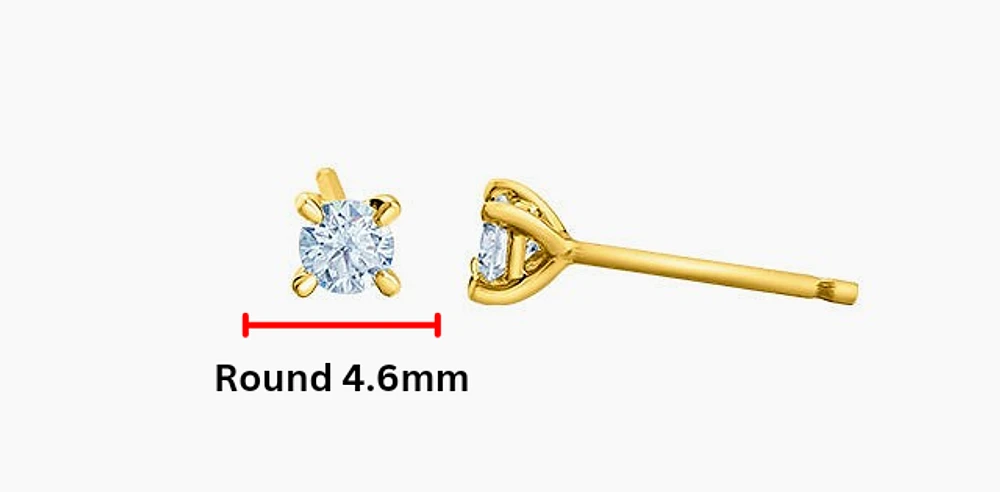 14K Yellow Gold 0.75cttw Lab Grown Diamond Stud Earrings
