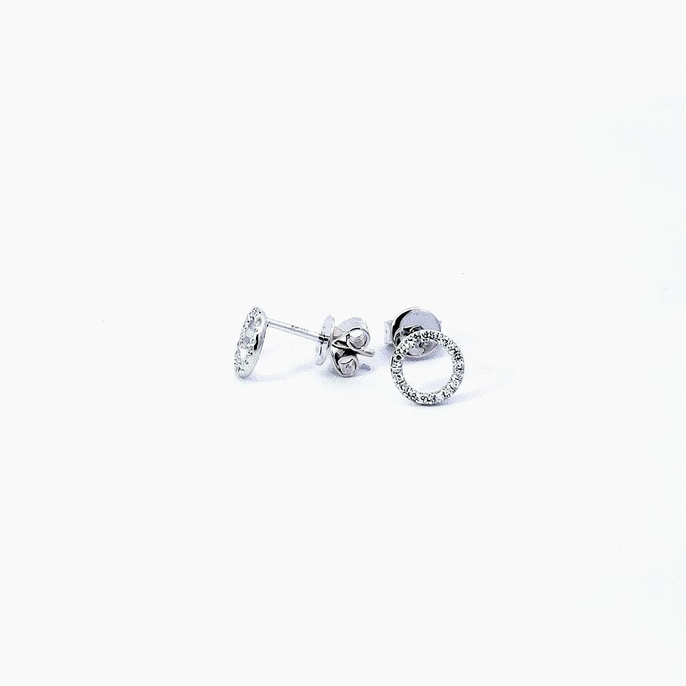 14K White Gold 0.10 cttw Diamond Earrings