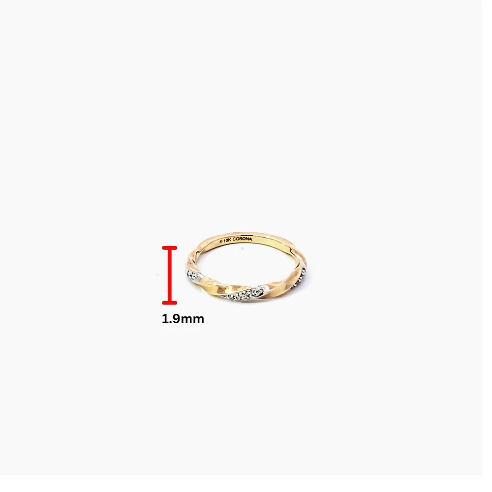 10K Yellow Gold 0.05 cttw Diamond Band