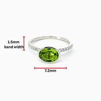 14K Gold Peridot and Diamond Ring