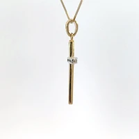 10K Yellow Gold 0.06 cttw  Diamond  Cross Pendant, 18"