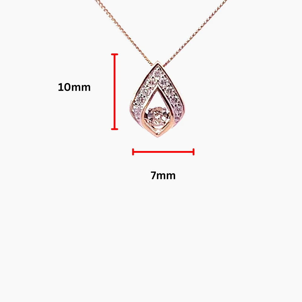 10K Yellow Gold 0.08cttw Diamond Pulse Necklace, 18"