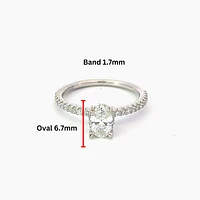 14K White Gold 0.78cttw Oval Cut Canadian Diamond Engagement Ring - /