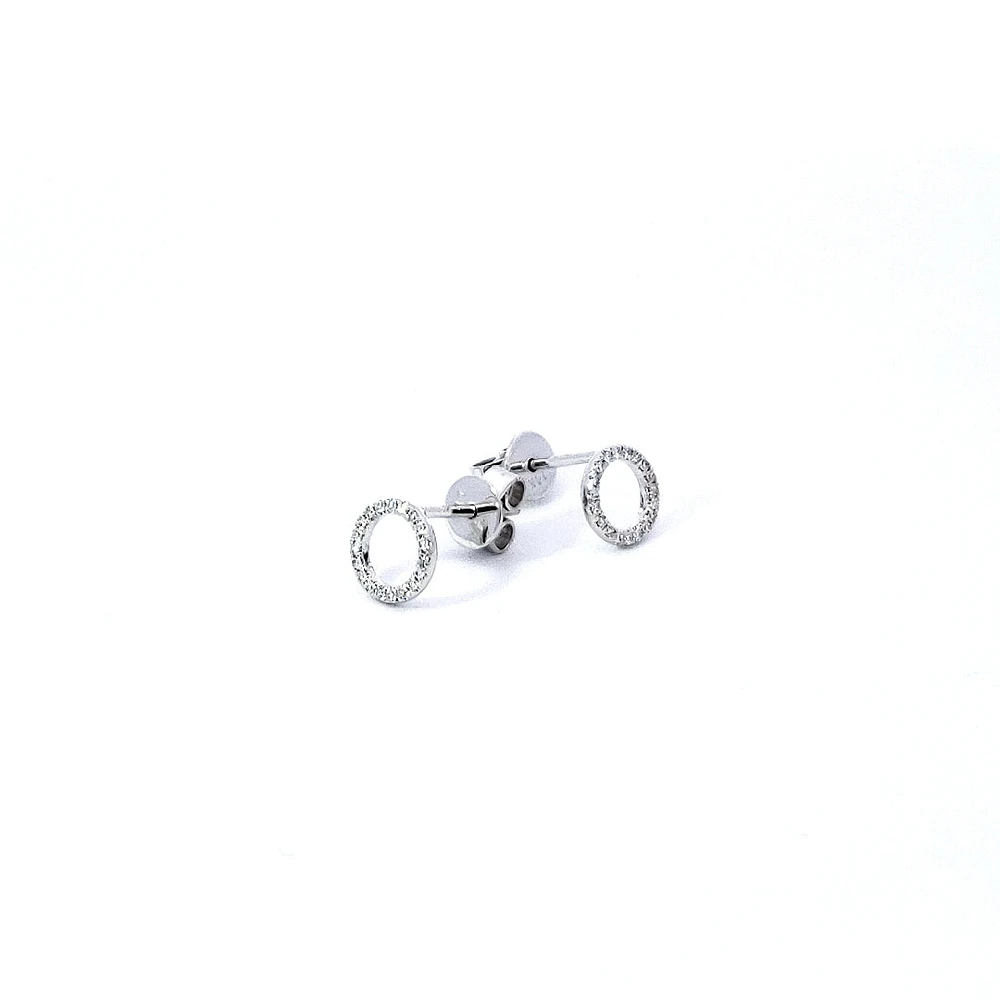14K White Gold 0.10 cttw Diamond Earrings