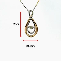 10K Yellow and White Gold 0.10 cttw Diamond Pulse Pendant, 18"