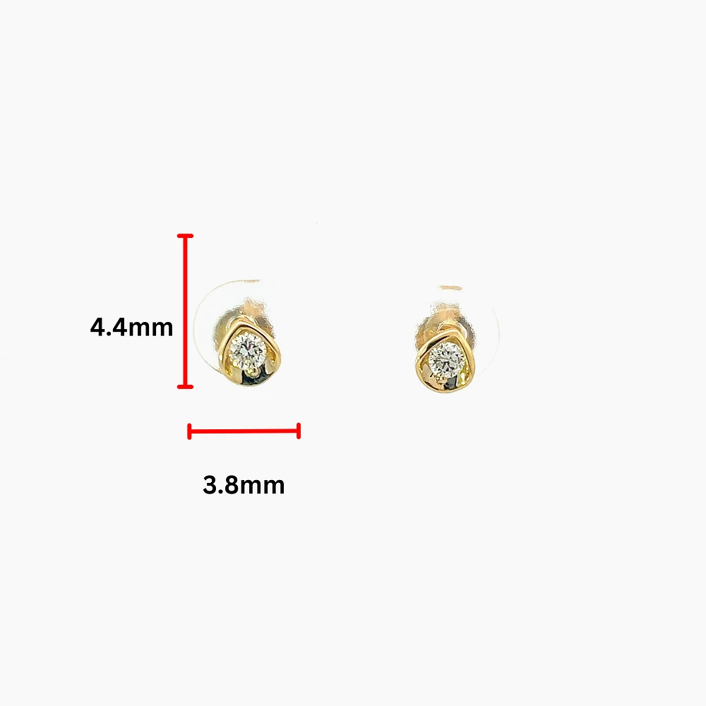 10K Gold 0.10cttw Round Brilliant Cut Canadian Diamond Earrings