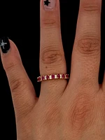 10K Yellow Gold 3x2 mm Ruby and 0.084 cttw Diamond Ring - 4