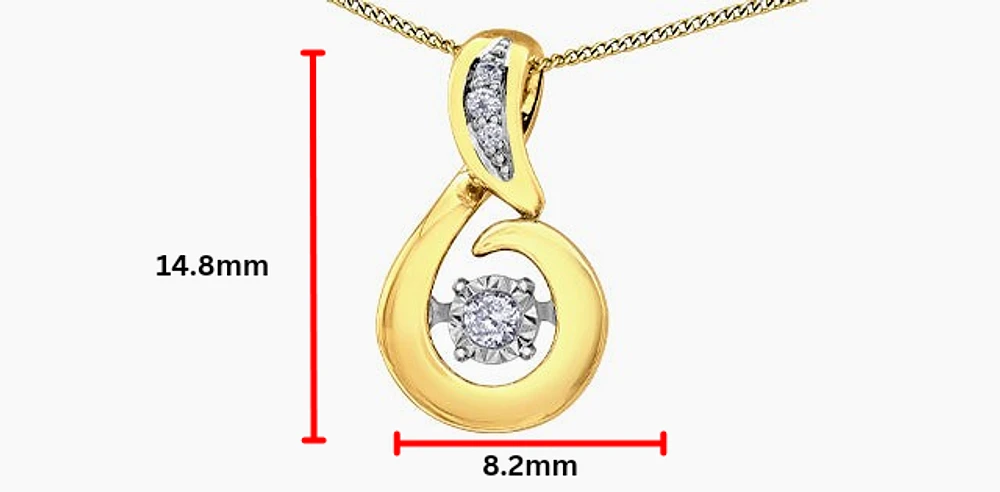 10K Yellow Gold 0.05 cttw Diamond Pulse Pendant