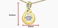 10K Yellow Gold 0.05 cttw Diamond Pulse Pendant