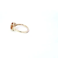 10K Yellow Gold  Citrine and Diamond Ring - Size 7