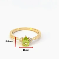 10K Yellow Gold Peridot and Diamond Ring