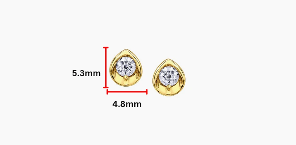 10K Gold 0.30cttw Round Brilliant Cut Canadian Diamond Earrings