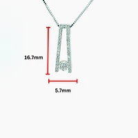 10K White Gold 0.30 cttw Canadian Diamond Pendant, 18"