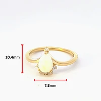 10K Yellow Gold Opal and Diamond Ring