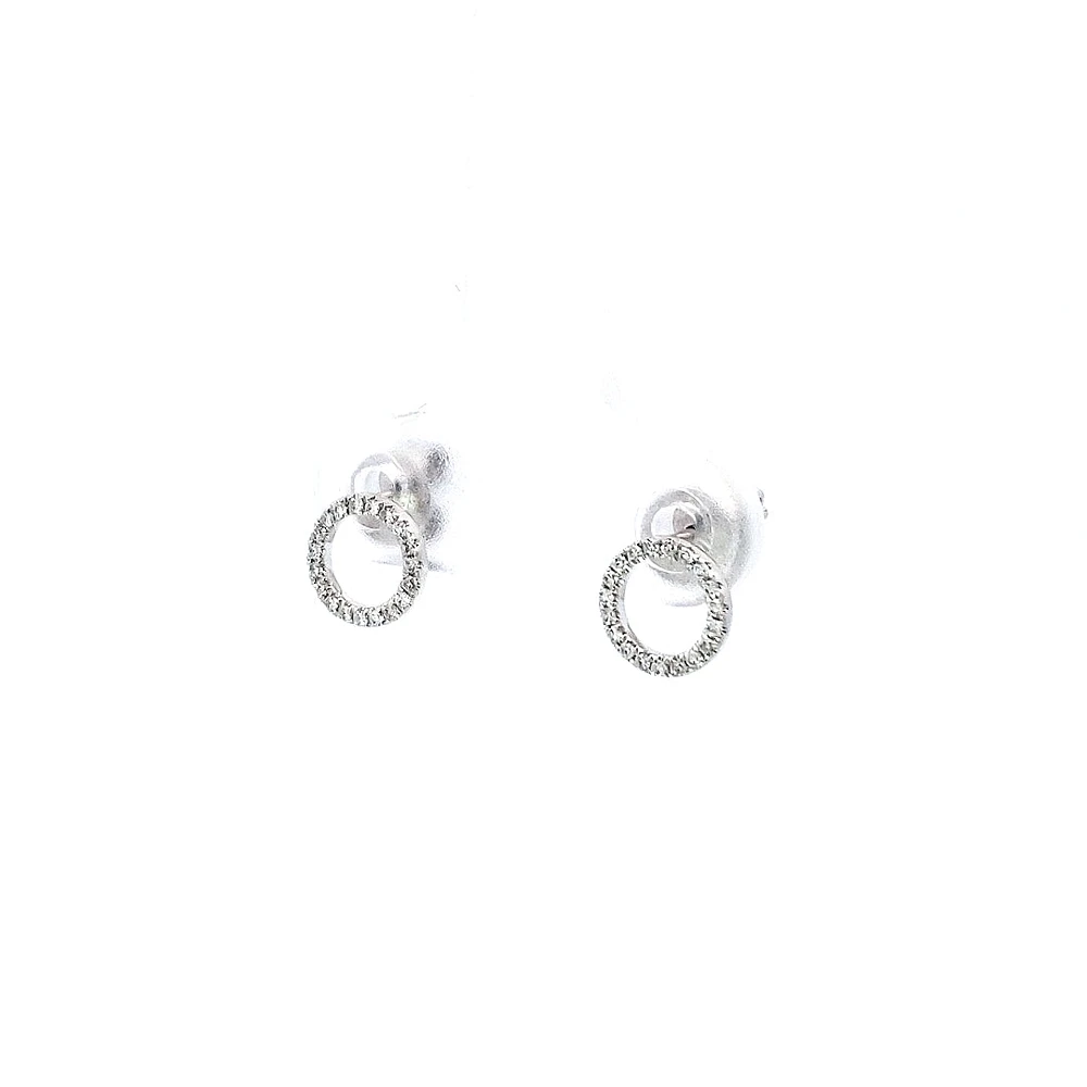 14K White Gold 0.10 cttw Diamond Earrings