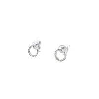14K White Gold 0.10 cttw Diamond Earrings