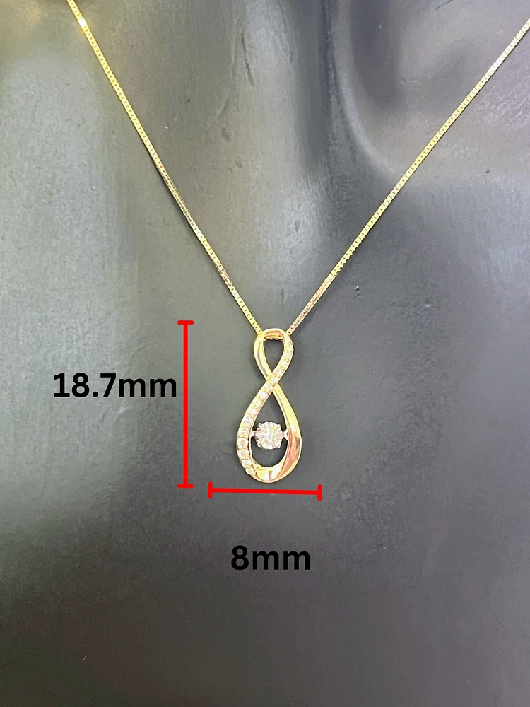 10K Yellow Gold 0.10cttw Diamond Pulse Pendant, 18"