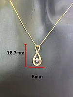 10K Yellow Gold 0.10cttw Diamond Pulse Pendant, 18"