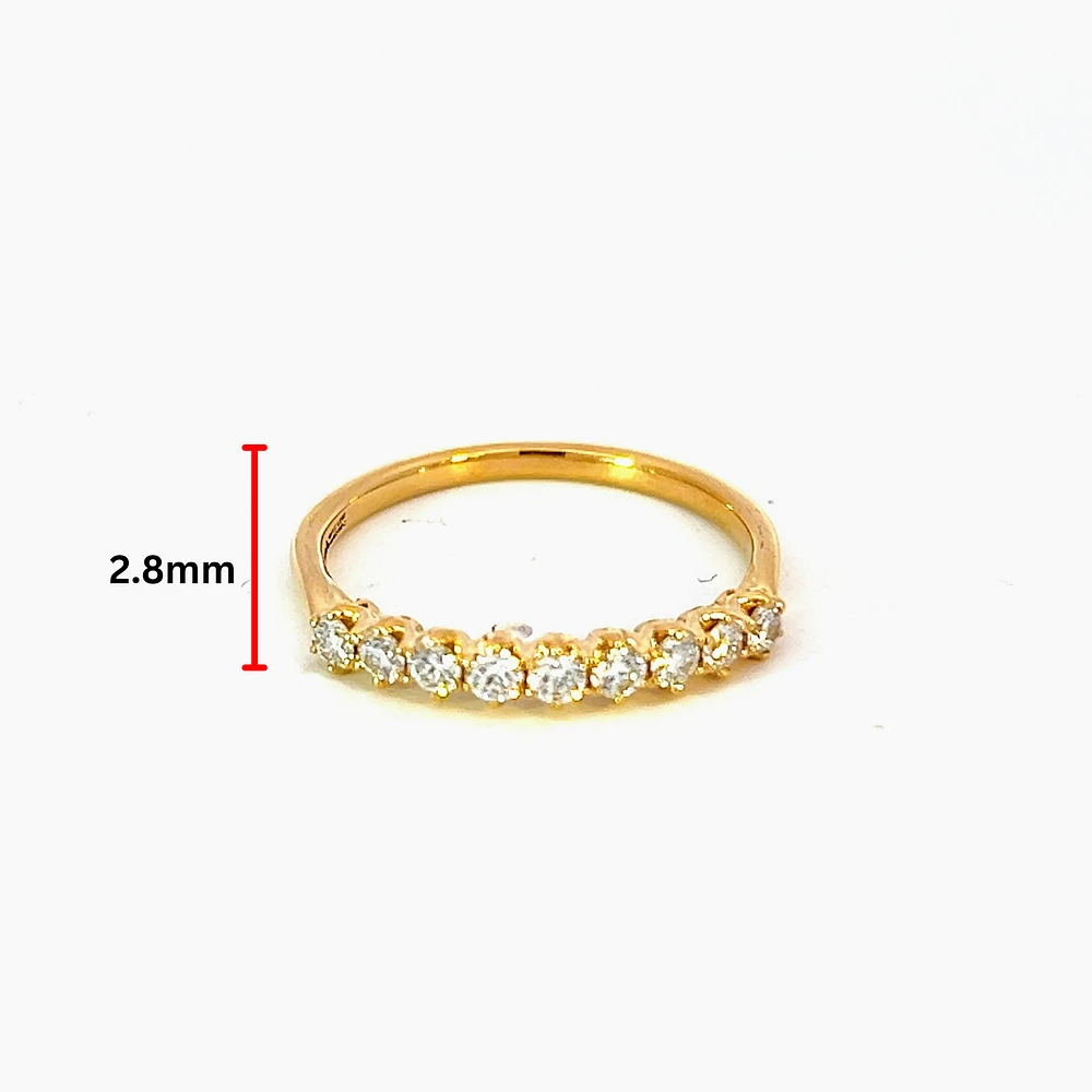 14K Yellow Gold 0.36cttw Canadian Diamond Ring - size 6.5