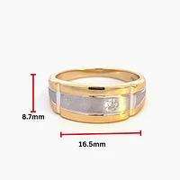 10K Yellow Gold 0.07cttw Diamond Gents Ring, size 10