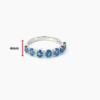 10K White Gold Sapphire & Diamond Ring, size 6.5