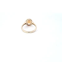 10K Yellow Gold  Citrine and Diamond Ring - Size 7